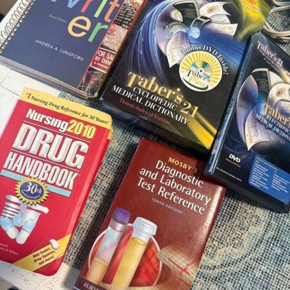 Nursing books with Tabers and encyclopedia and CD ￼
